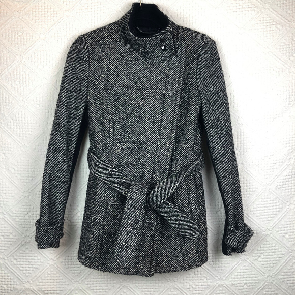 Express Jackets & Blazers - Express - Black White Twill Tweed Coat - xs